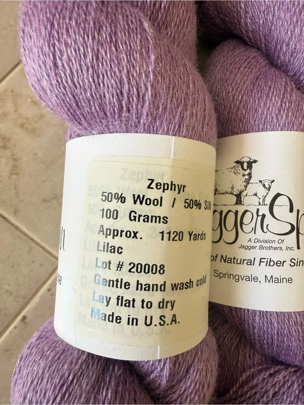 Jagger Spun Wool/Silk Blend Lilac Yarn - 2 Soft Purple Skeins